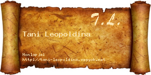Tani Leopoldina névjegykártya